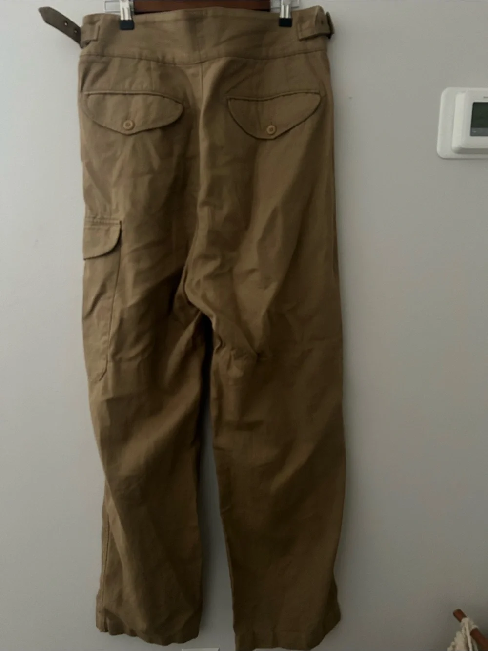 Banana Republic Heritage Explorer High-Waist Pleated Khaki Wide-Leg linen Pants